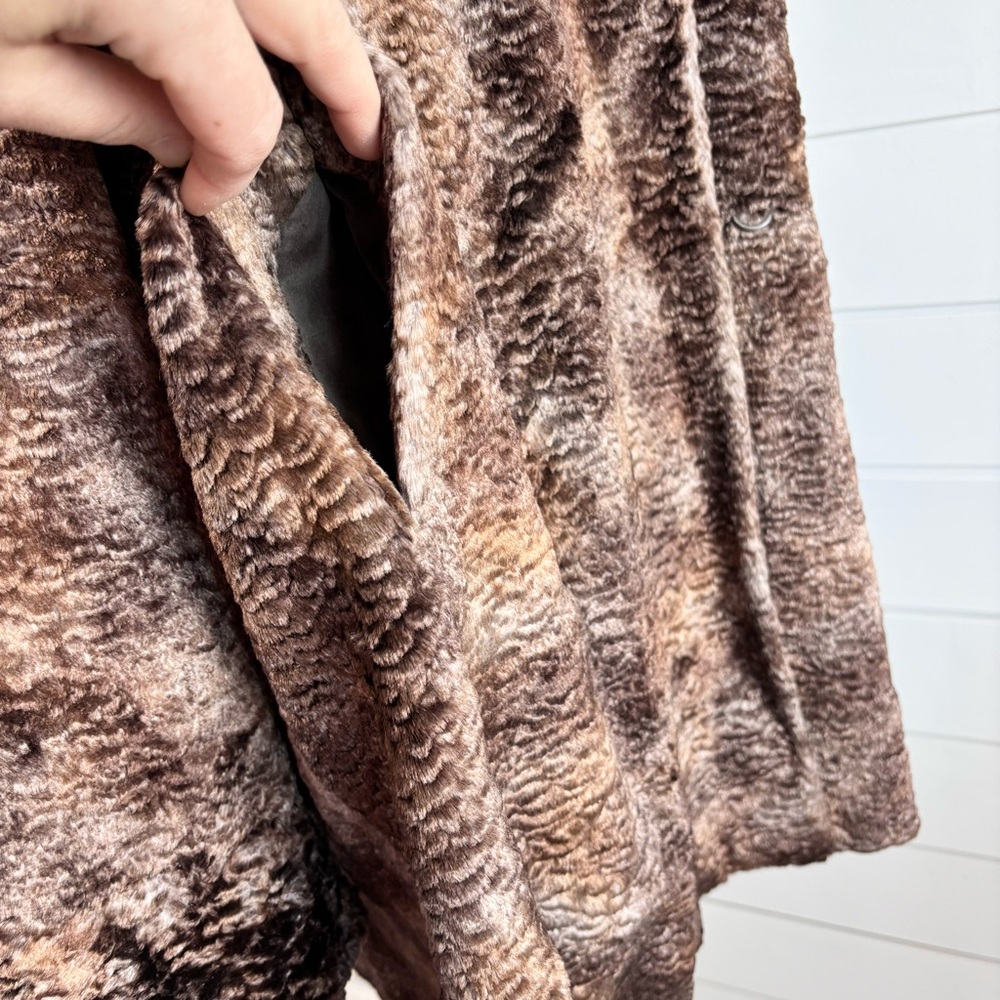 Pamela McCoy Vintage Woman Faux Fur Coat, Brown Size M - Picture 8 of 16